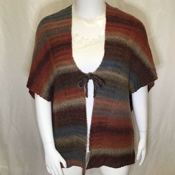 EUC Space Dye Cardigan Vest Poncho Overpiece - Picture 4 of 16
